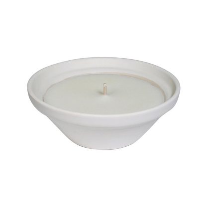 bougie pot vasque en terre cuite blanc terracotta blanche 55x120mm citronnelle pour extérieur